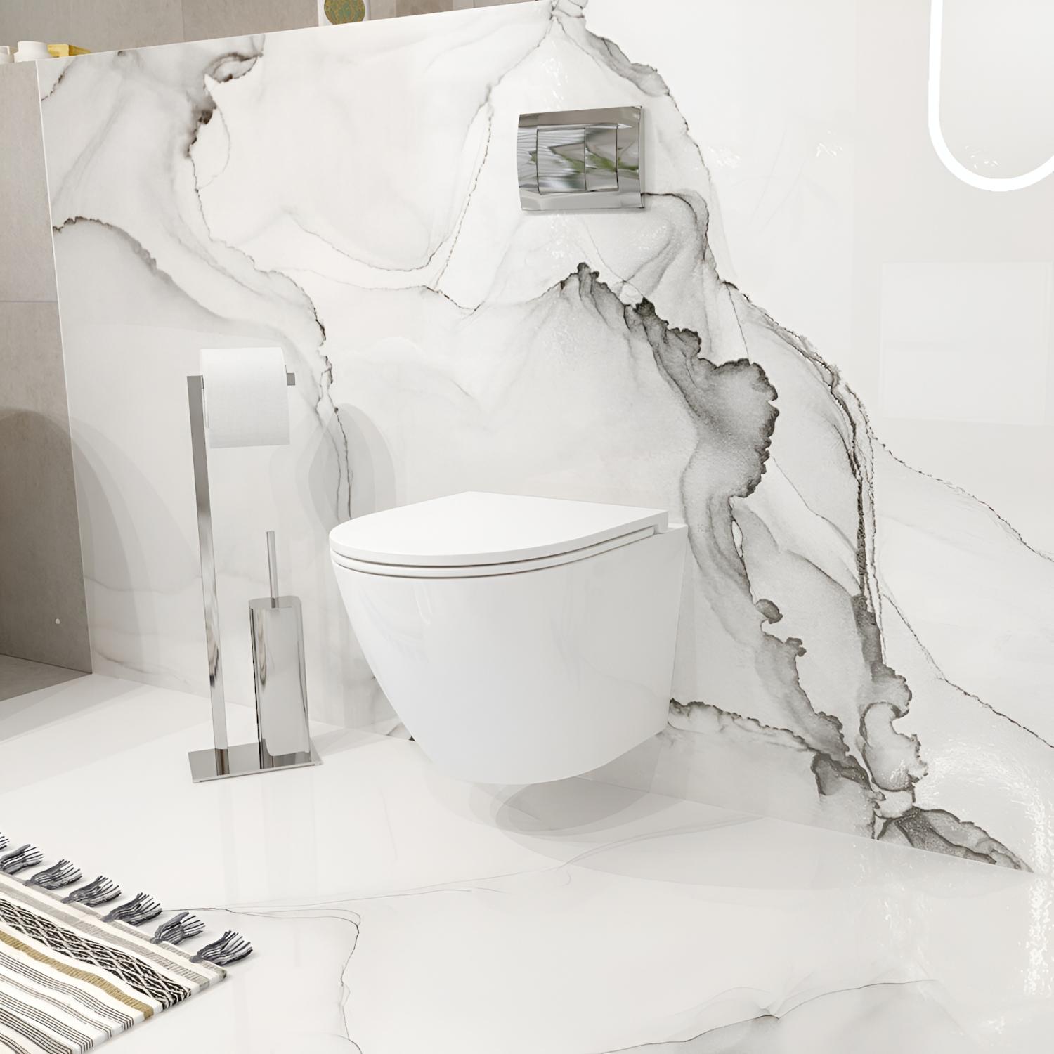 Wand-WC SOFI ONE – randlose Keramik in Weiß Hochglanz mit Soft-Close-Sitz