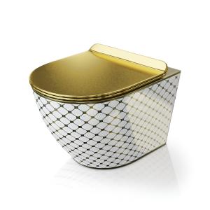 Wand-WC SOFI SLIM CHECKED GOLD - Zusatzbild