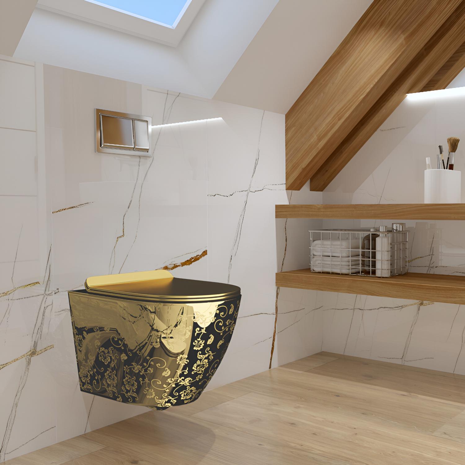 Goldener WC-Sitz mit Soft-Close