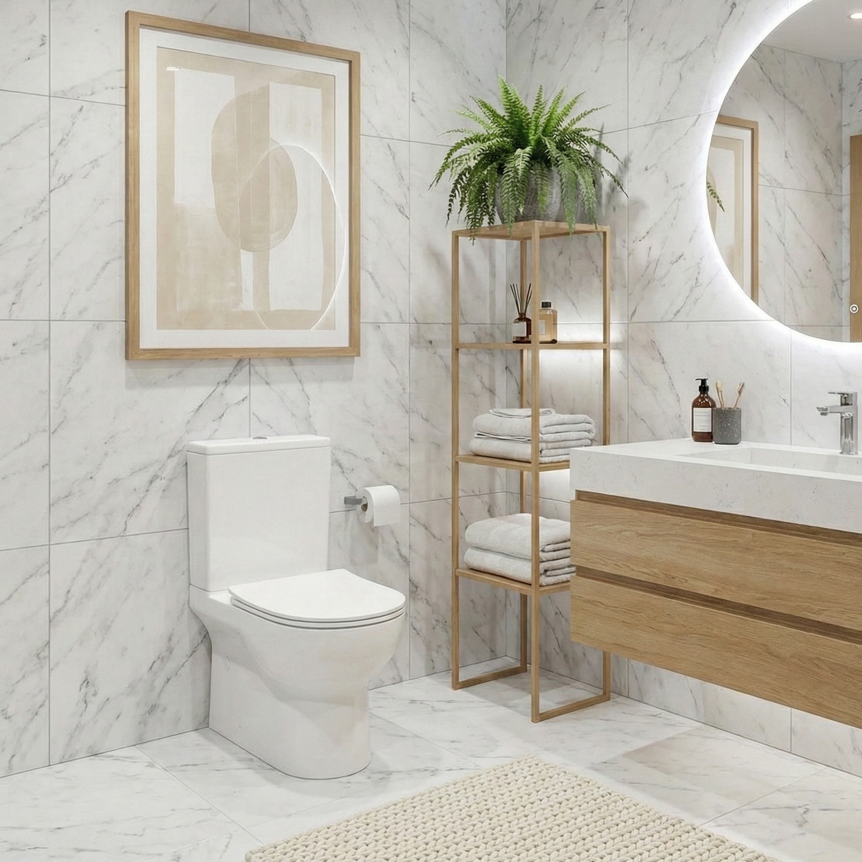 WC-Kompakt POSEJDON – halboval, spülrandlos, mit Softclose-Sitz