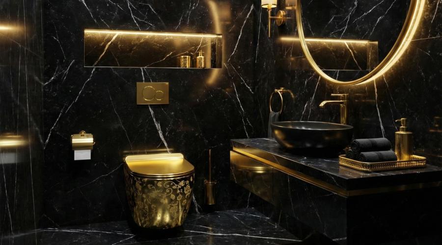 Goldene WC-Schüsseln – Luxus und Eleganz im Badezimmer
