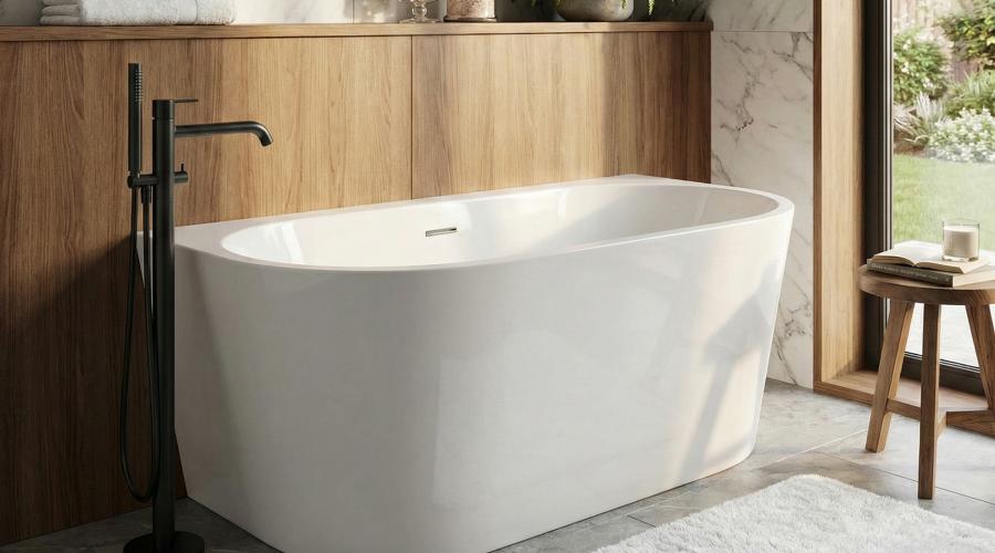 Freistehende Badewanne für kleine Bäder – platzsparend & elegant