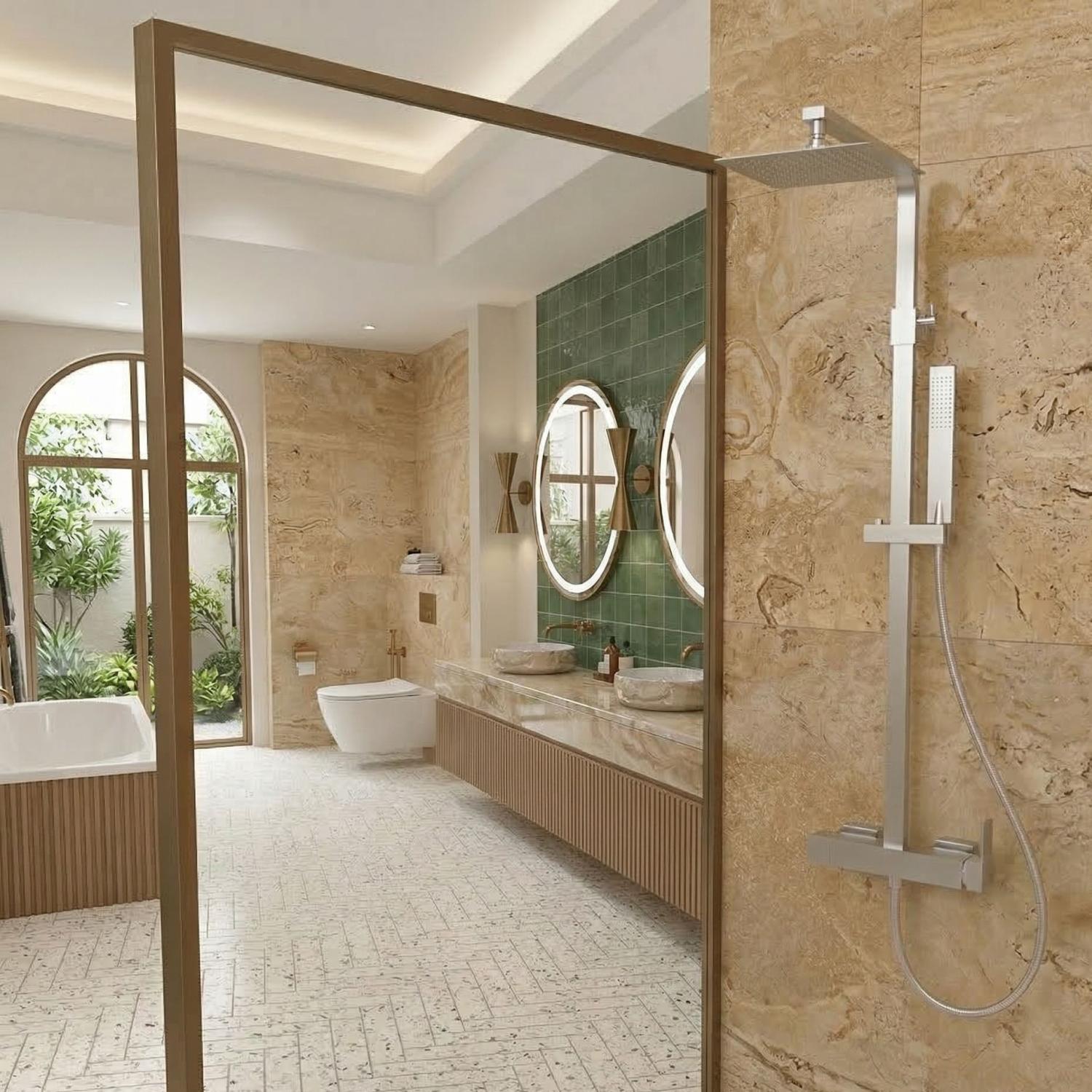 Aquila Chrome Aufputz-Duschsystem mit Regendusche