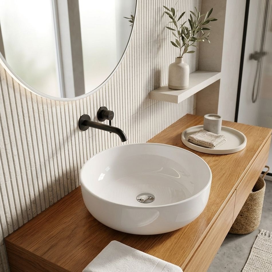 Aufsatzwaschbecken CORDOBA – rundes Design in Weiß