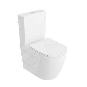 Kompakt-WC Nautilius – glänzend weiß, randloses RIM+, Softclose-Sitz - Hauptbild