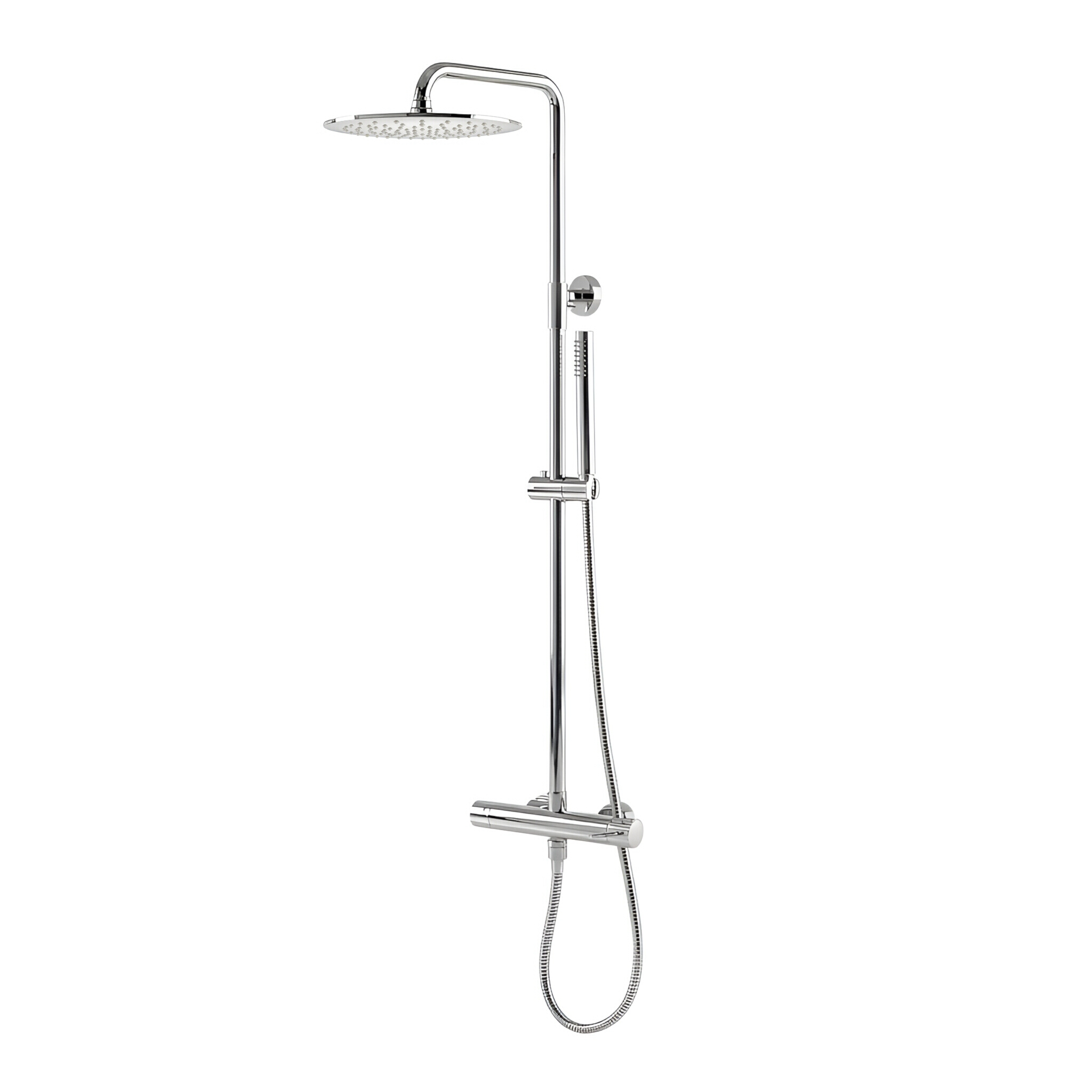 Aufputz-Duschset mit Thermostat und Regendusche Orion Chrome