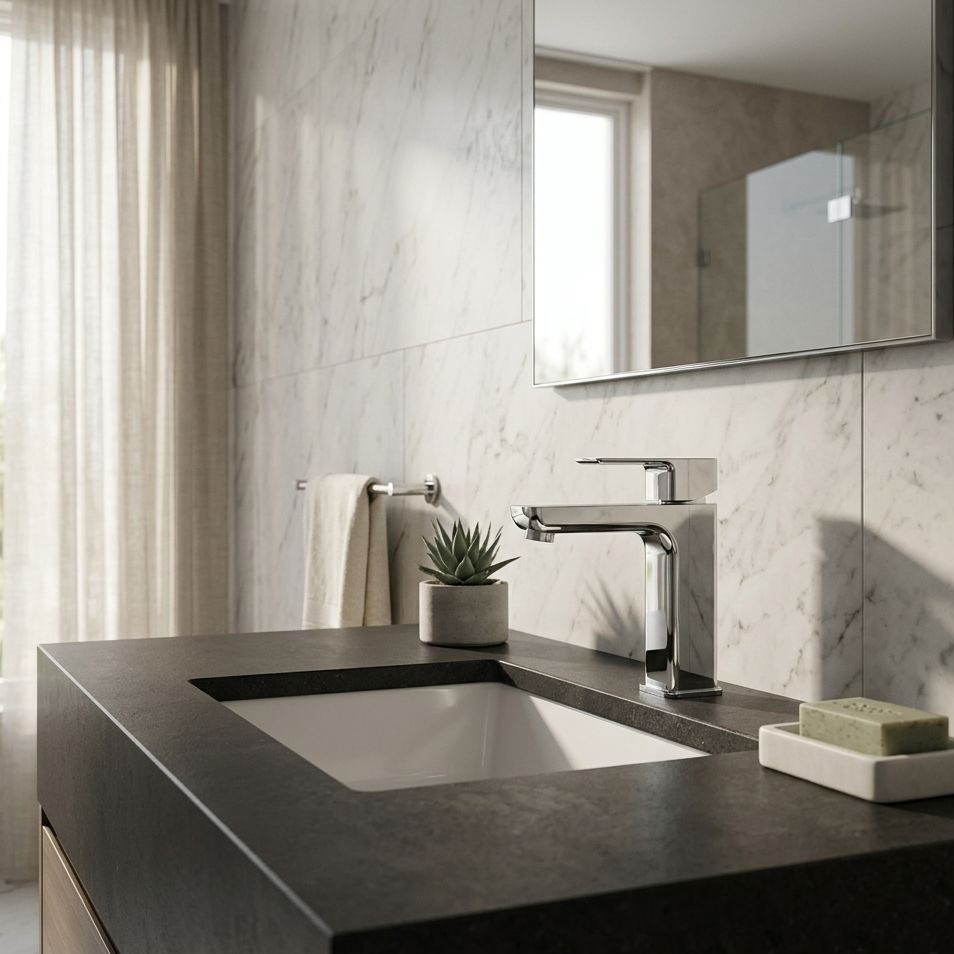 Aquila Chrome – niedrige Aufsatz-Waschtischarmatur
