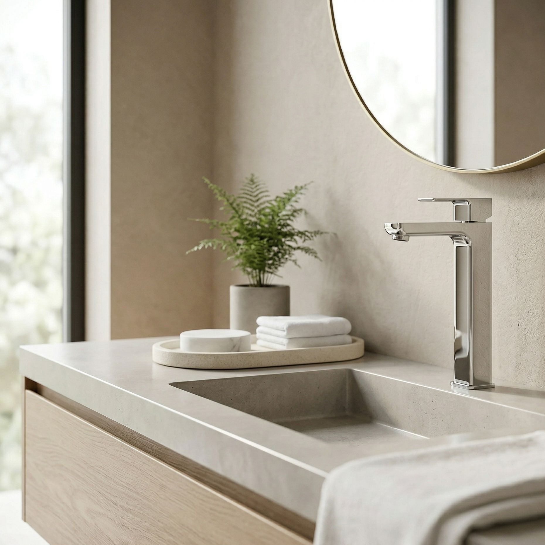 Hohe Waschtischarmatur Aquila Chrome – Standarmatur in Chrom