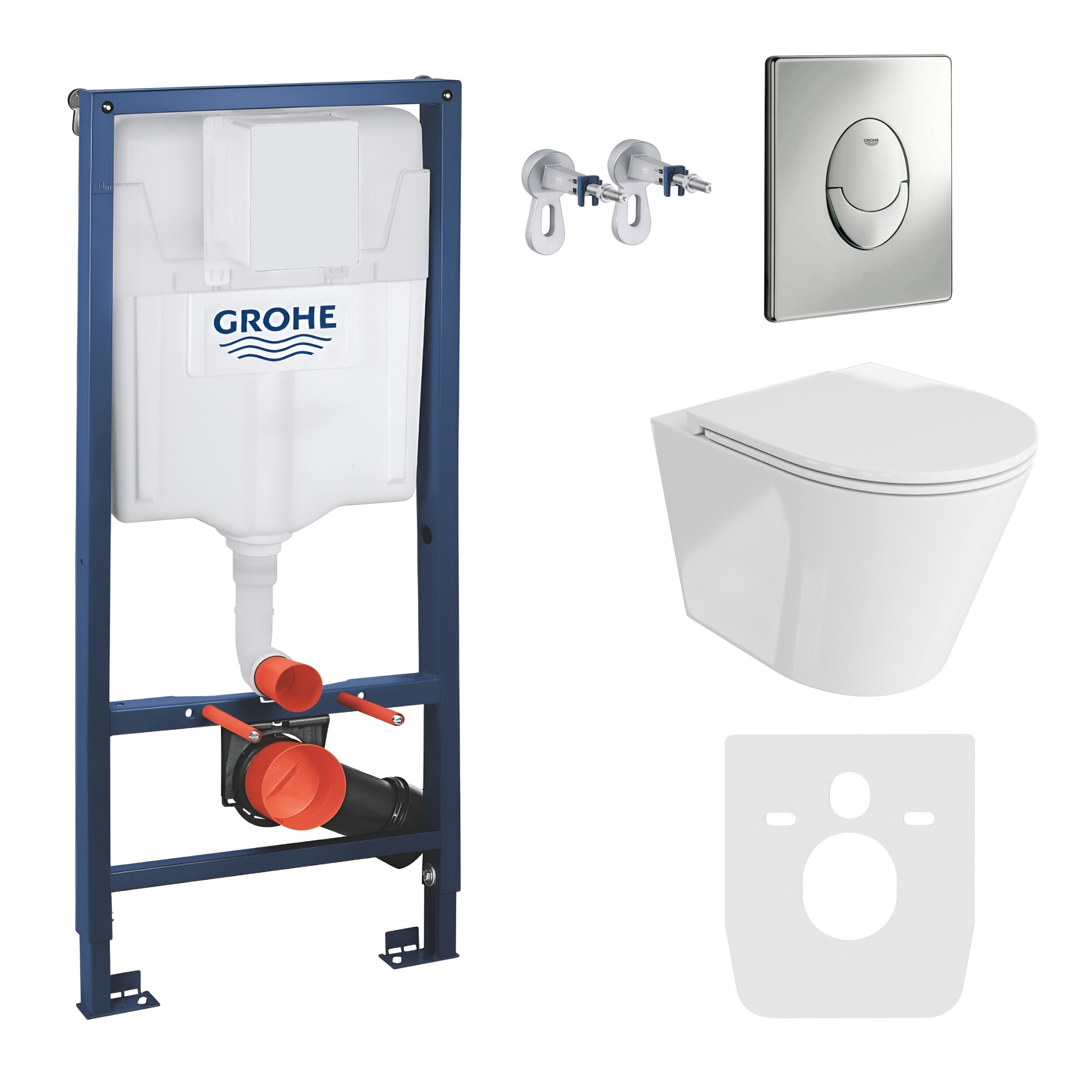 ALL IN ONE: GROHE 4-in-1 Vorwandelement Solido Start Unterputz-WC-Garnitur + Wand-WC-Becken