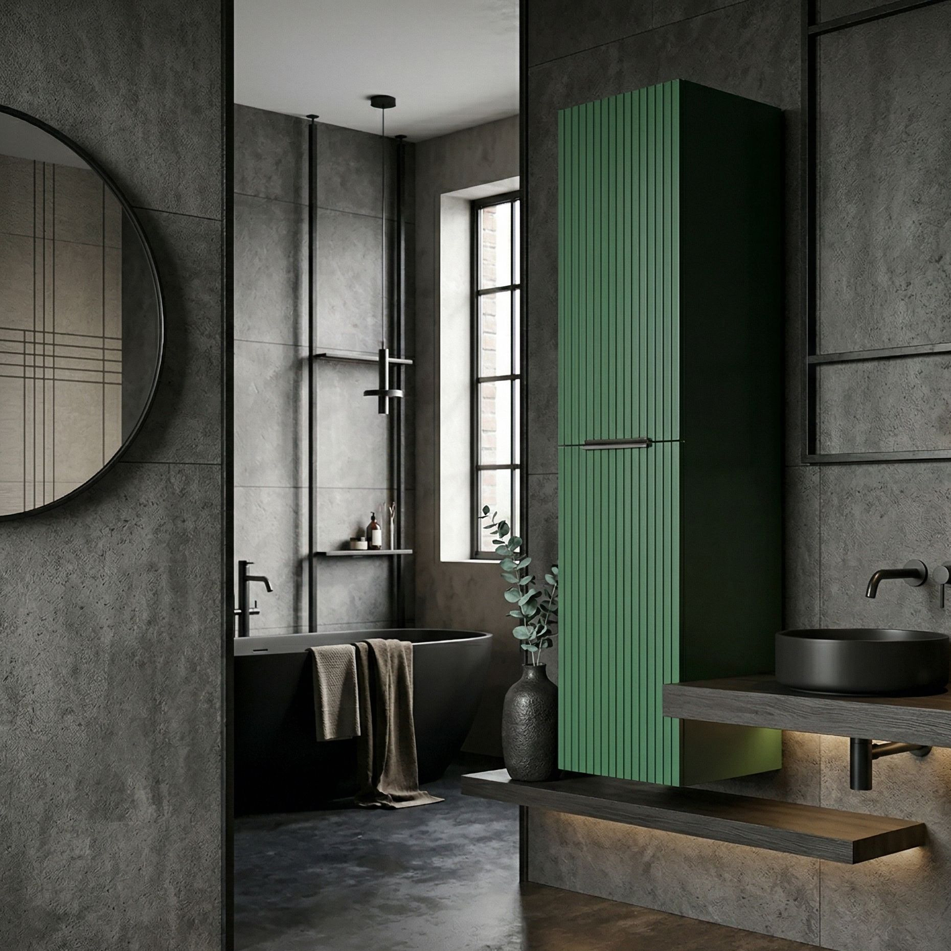 Hängender Bad-Hochschrank Oklahoma Green 300