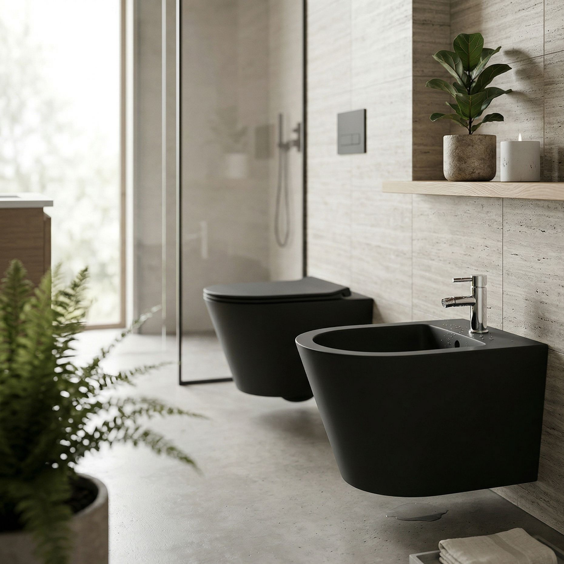 Wandbidet GALVE BLACK, mattschwarz