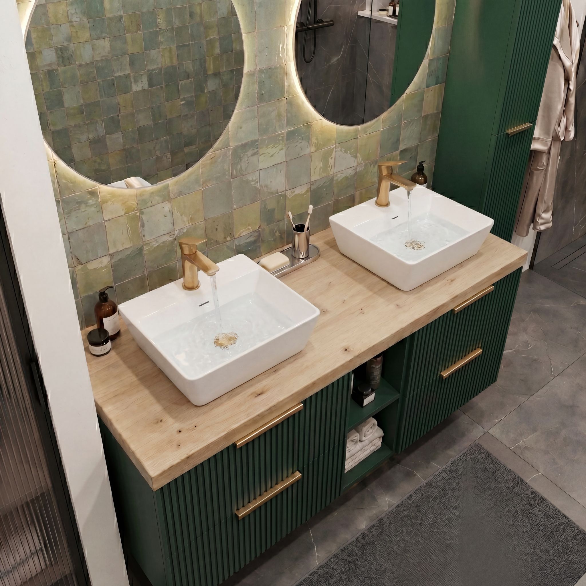 Aufsatzwaschbecken Cabrera – schlankes Design für kleine Bäder