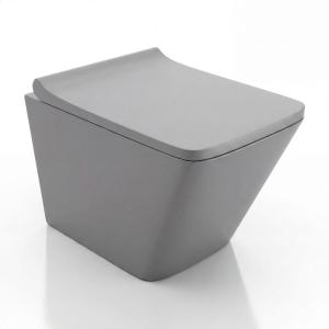 Wand-WC Lago Grey, grau matt – rechteckig, spülrandlos, mit Softclose-Sitz - Zusatzbild