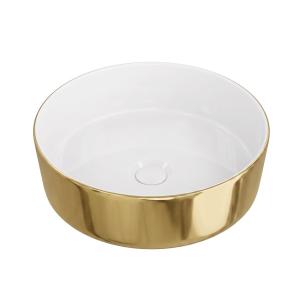 Aufsatzwaschbecken Merida Gold/Weiß – rundes, elegantes Design - Hauptbild
