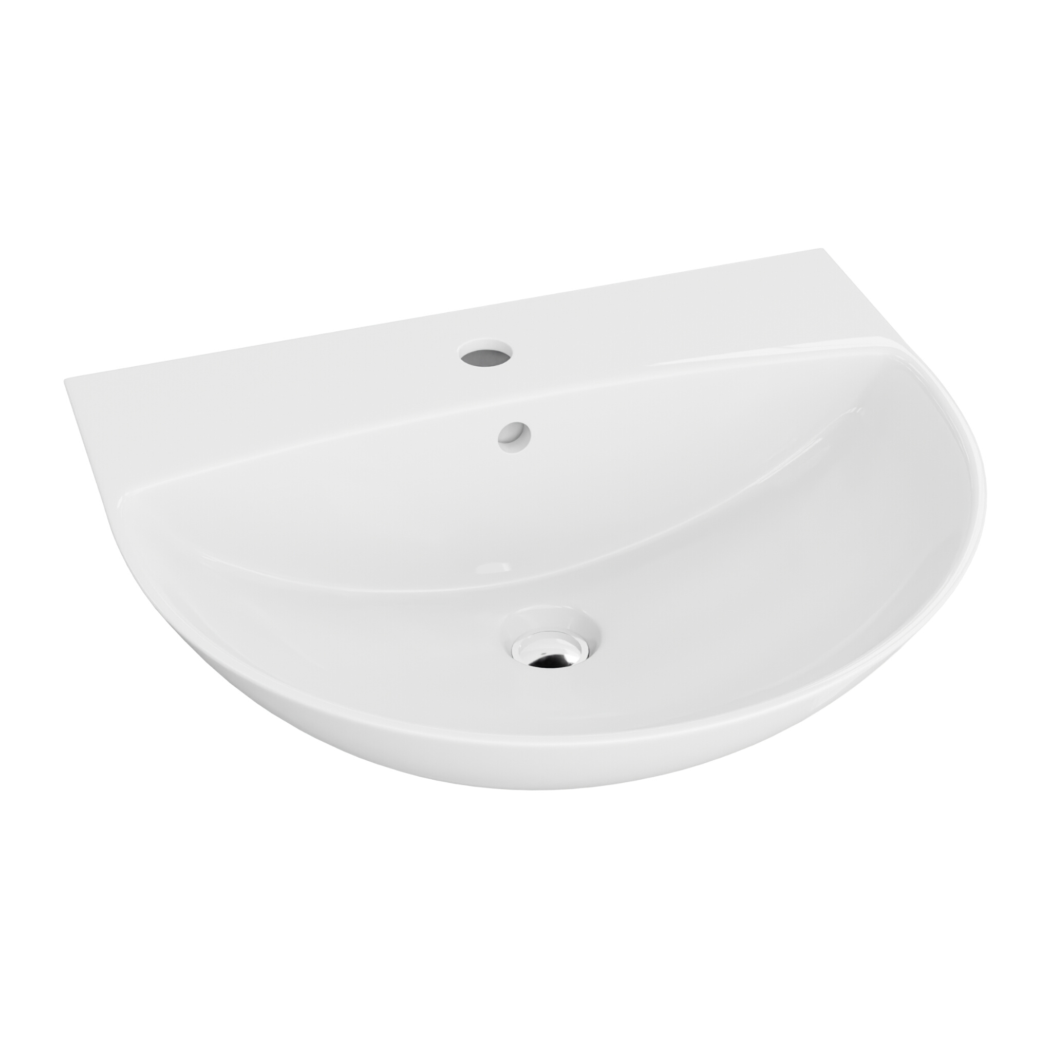 Keramik-Hängewaschbecken Corel 56 cm – halbrund, platzsparend