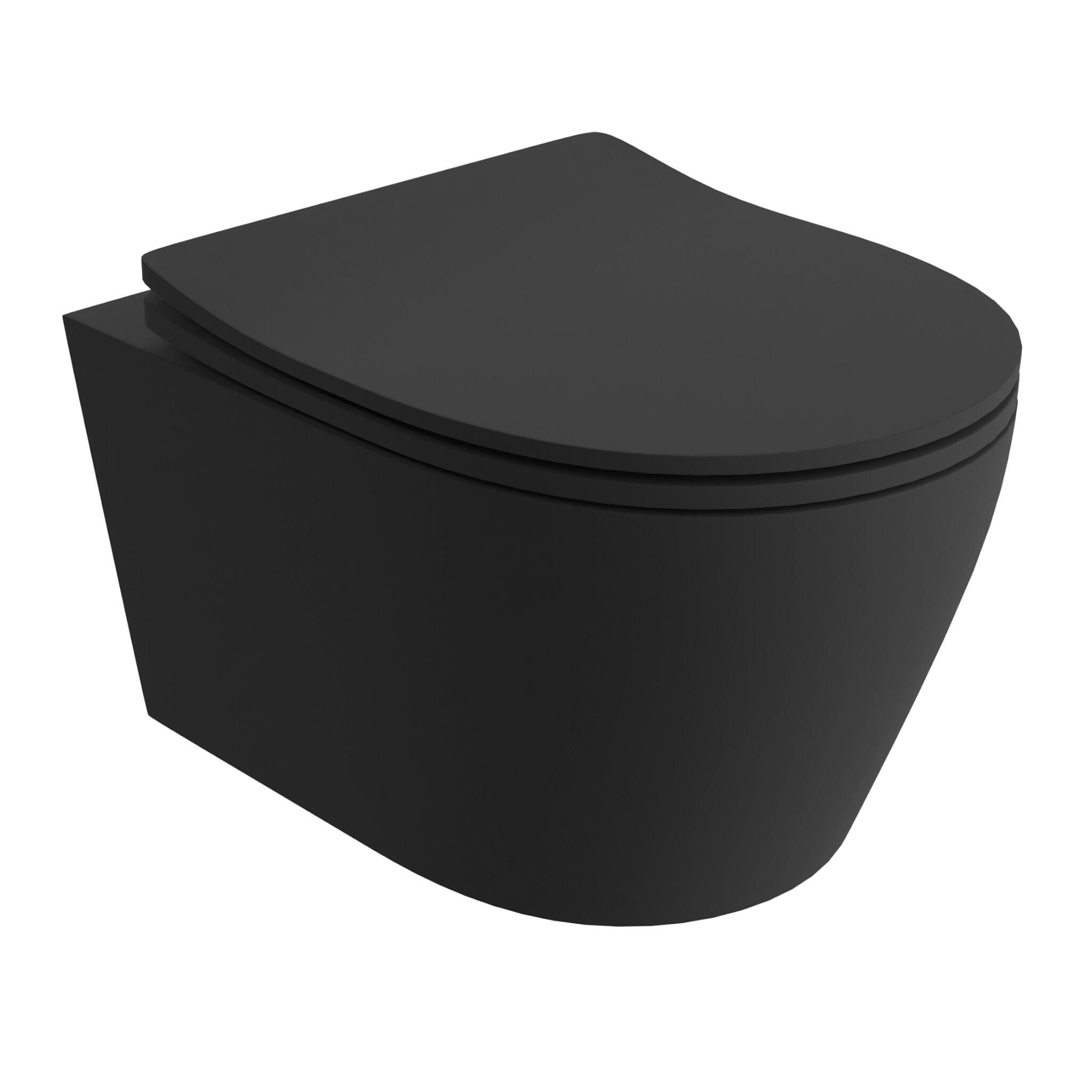 Wand-WC spülrandlos Praia Black 2.0 Schwarz Matt