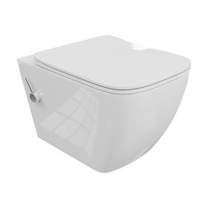 PARANA Hänge-WC mit Bidetfunktion – spülrandloses 2-in-1 Modell in glänzendem Weiß - Hauptbild