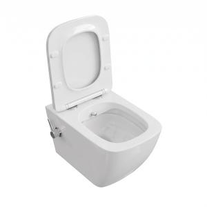 PARANA Hänge-WC mit Bidetfunktion – spülrandloses 2-in-1 Modell in glänzendem Weiß - Zusatzbild