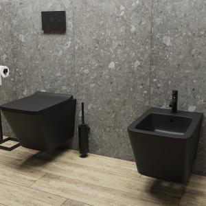 Wandhängendes Bidet Lago Black – matt schwarz, rechteckige Form - Zusatzbild