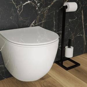 PANAY Toilettenpapierständer, schwarz matt, 2 Halterungen, laser-verschweißt - Zusatzbild