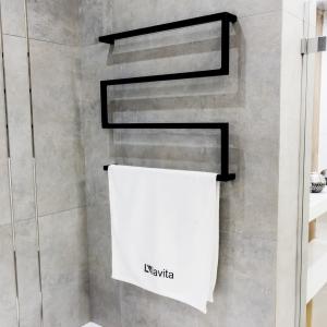 Handtuchhalter TRYNIDAD 600 – dreigliedrig, matt schwarz - Zusatzbild