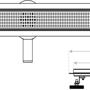 Linienablauf QUADRO 700, weiß – Edelstahl, 35 l/min, DN 40, niedrige Einbauhöhe - Zusatzbild
