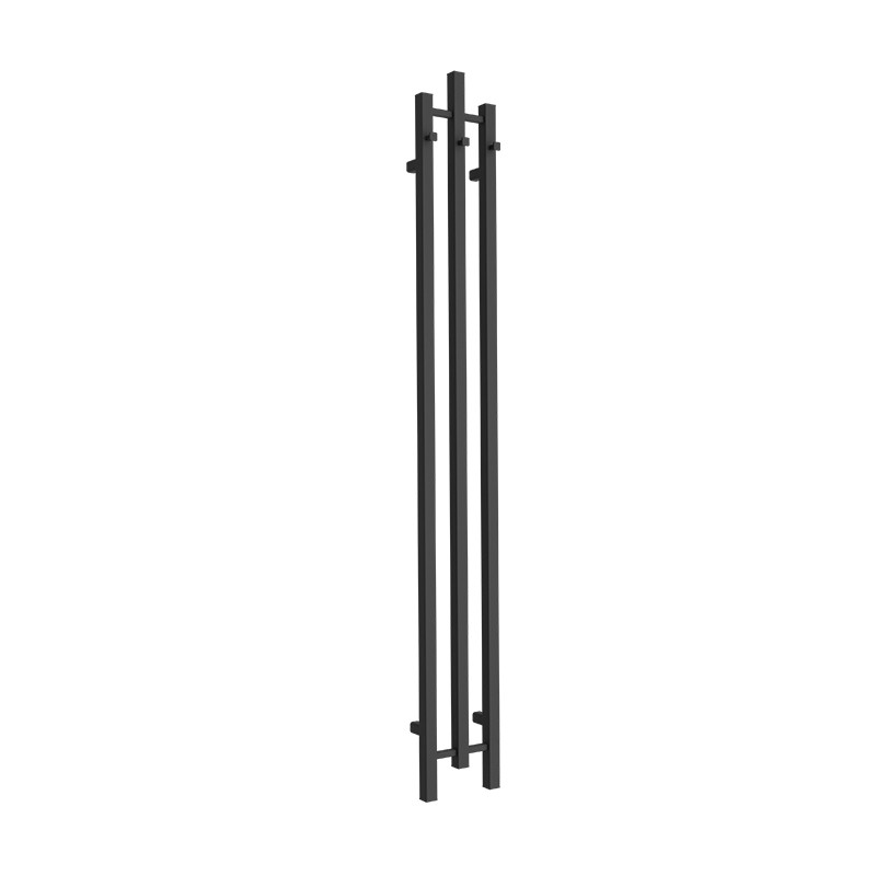 Badheizkörper Calentador QR Black 1620, matt schwarz, mit Handtuchhaken