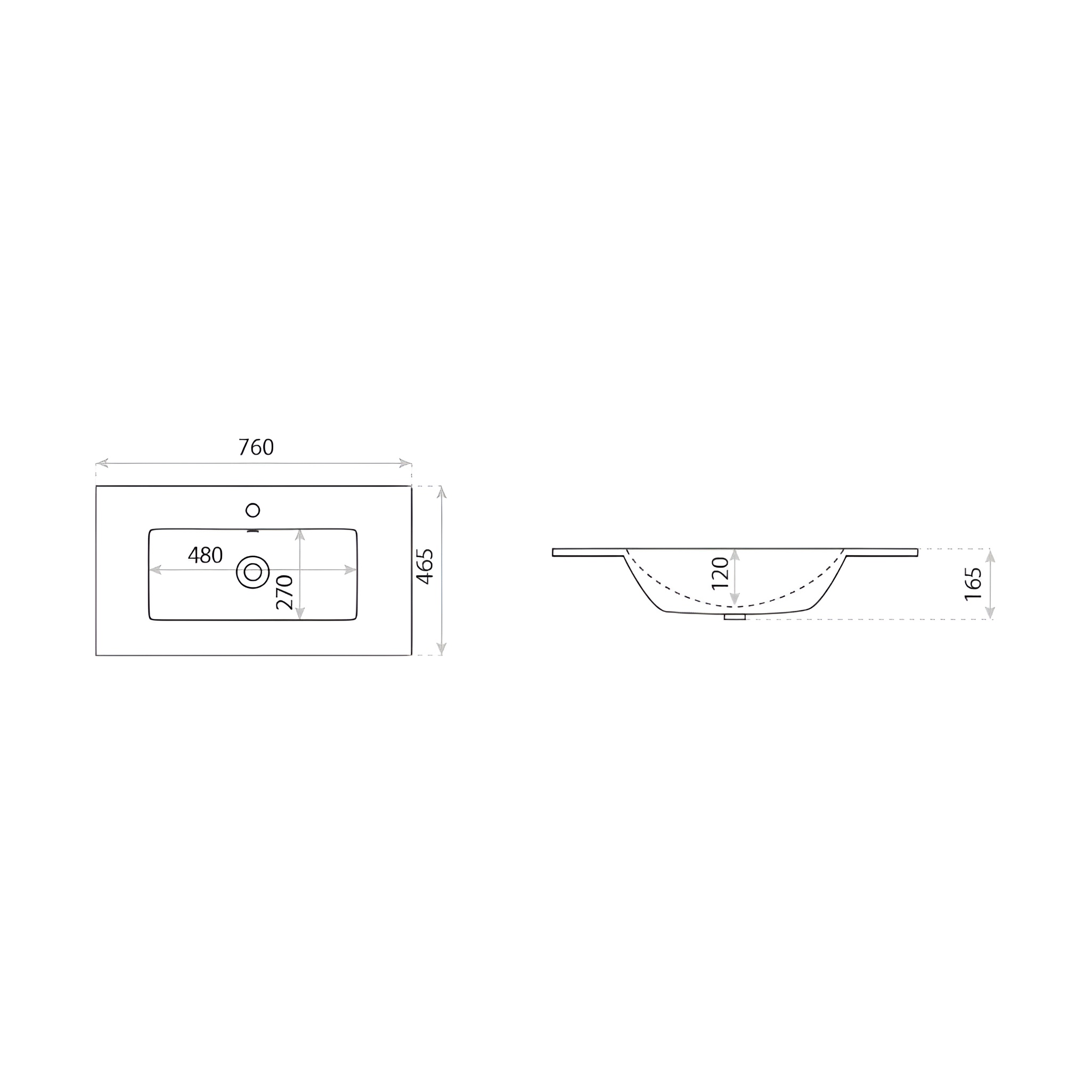 Möbelwaschbecken Dakota 760 – individuell anpassbar und elegant