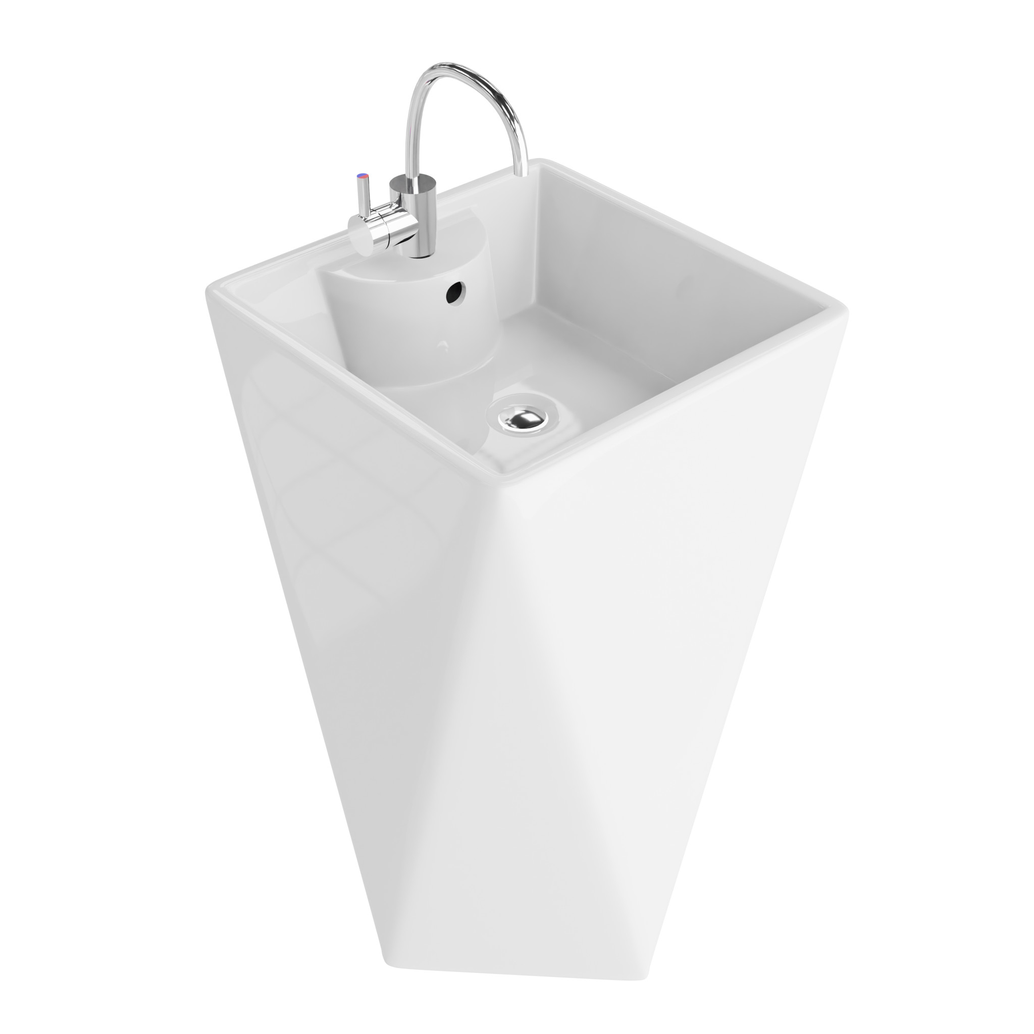 Freistehender Waschtisch SHARP – geometrisches Design