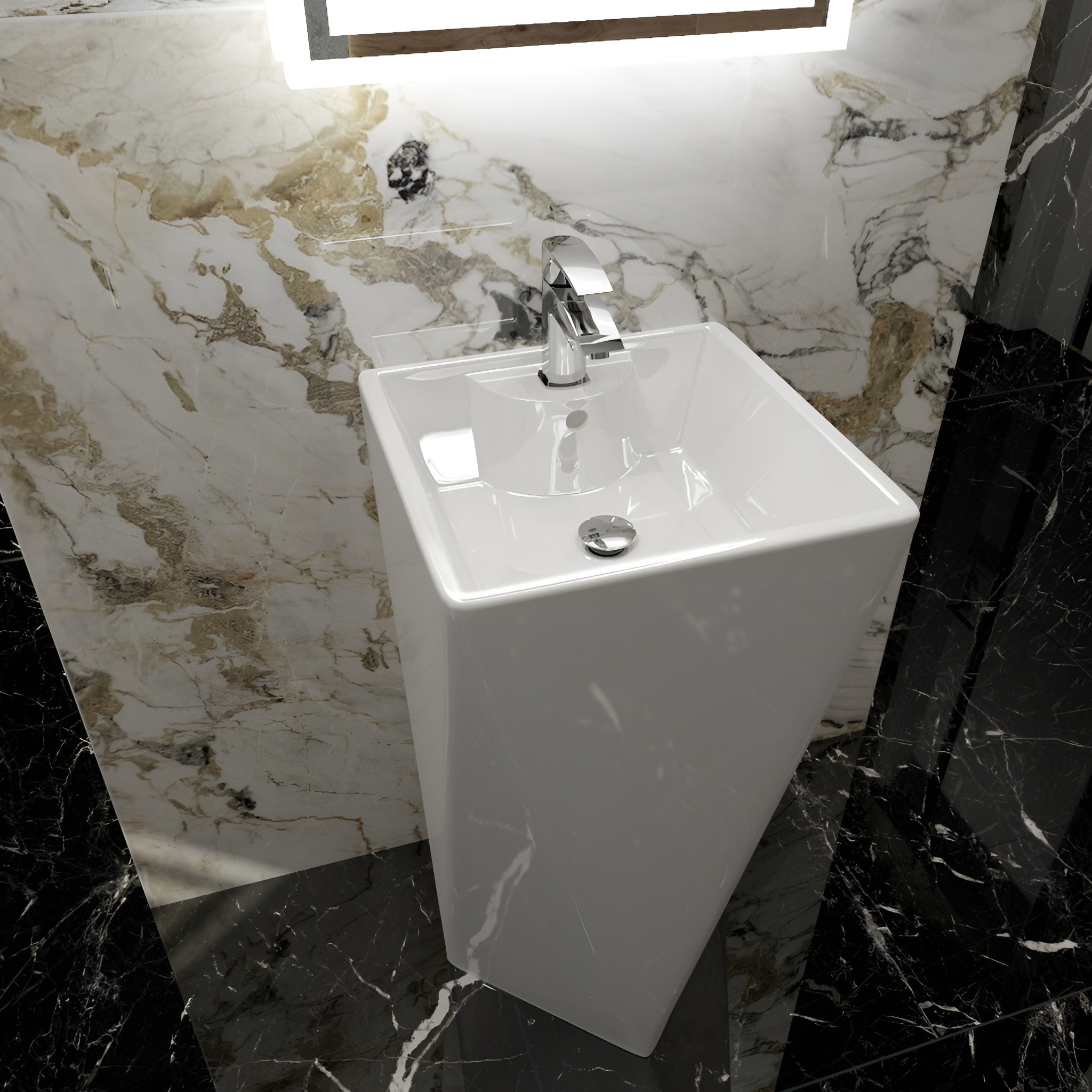 Freistehender Waschtisch SHARP – geometrisches Design