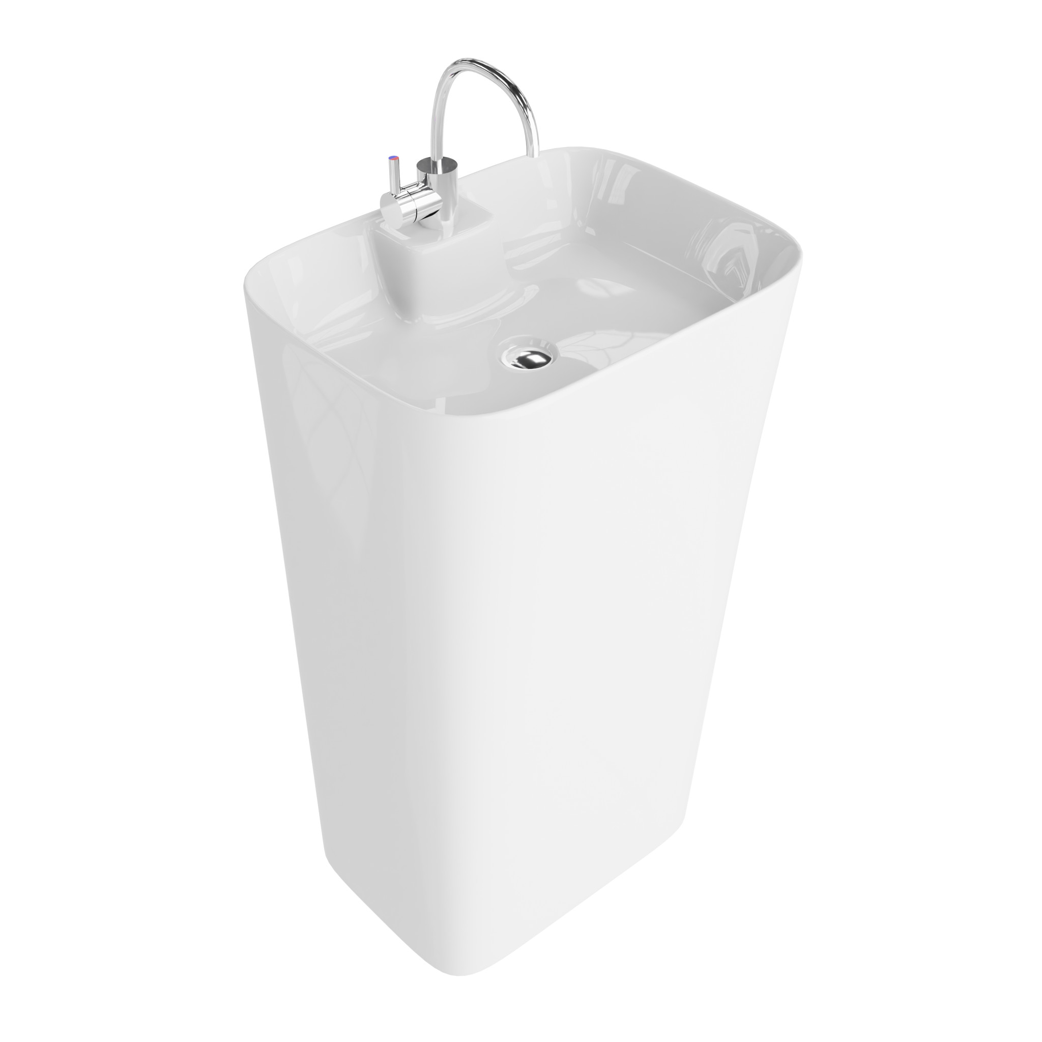 Standwaschbecken IVA – schlanke Säulenform in Weiß