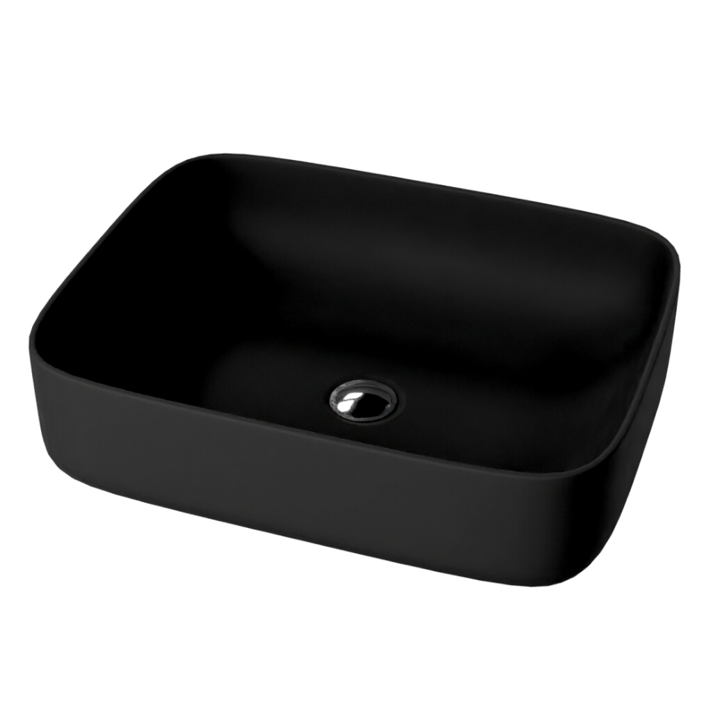 Aufsatzwaschbecken GALERA Black Matt – rechteckig, schwarz matt