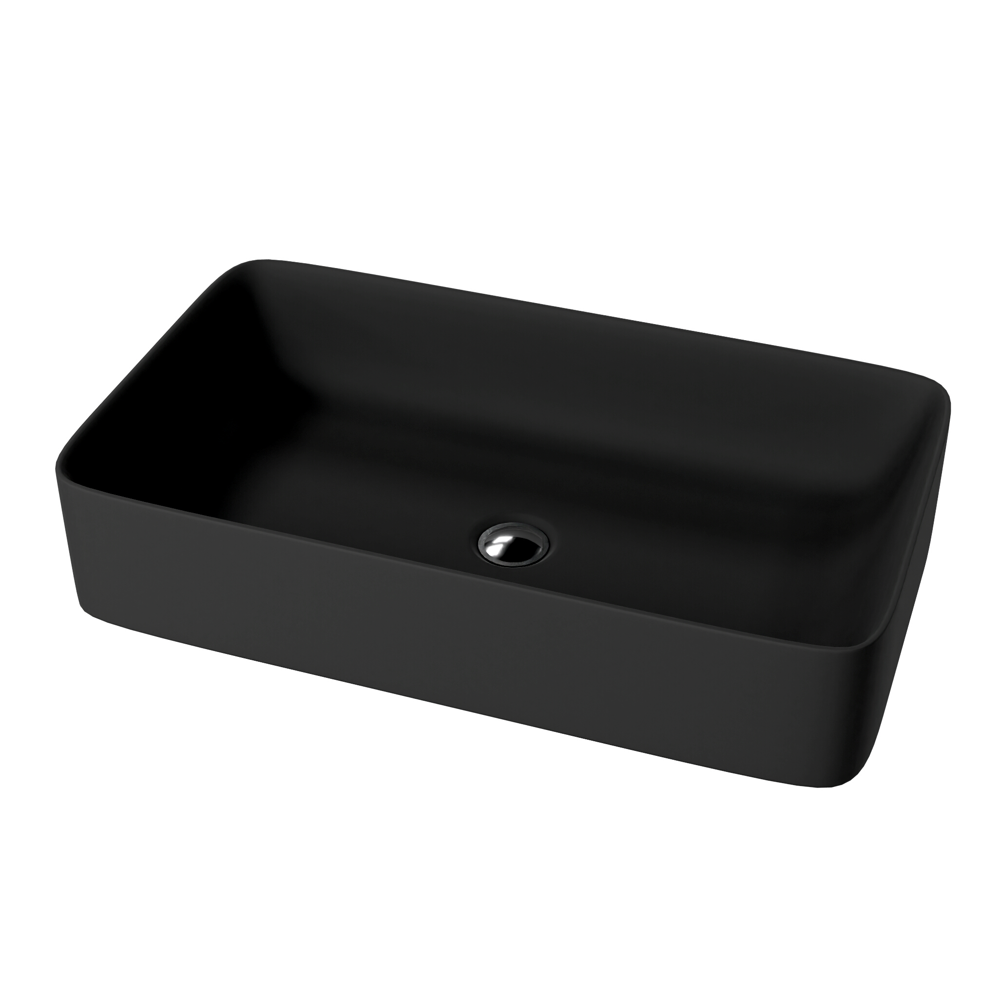 Aufsatzwaschbecken Pasana Black – rechteckig, tiefschwarz, Loft-Stil