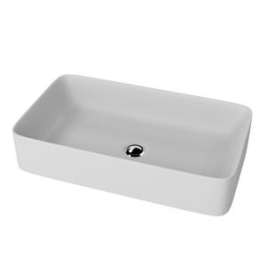 Aufsatzwaschbecken Pasana Grey – rechteckig, mattgrau, filigraner Rand - Hauptbild