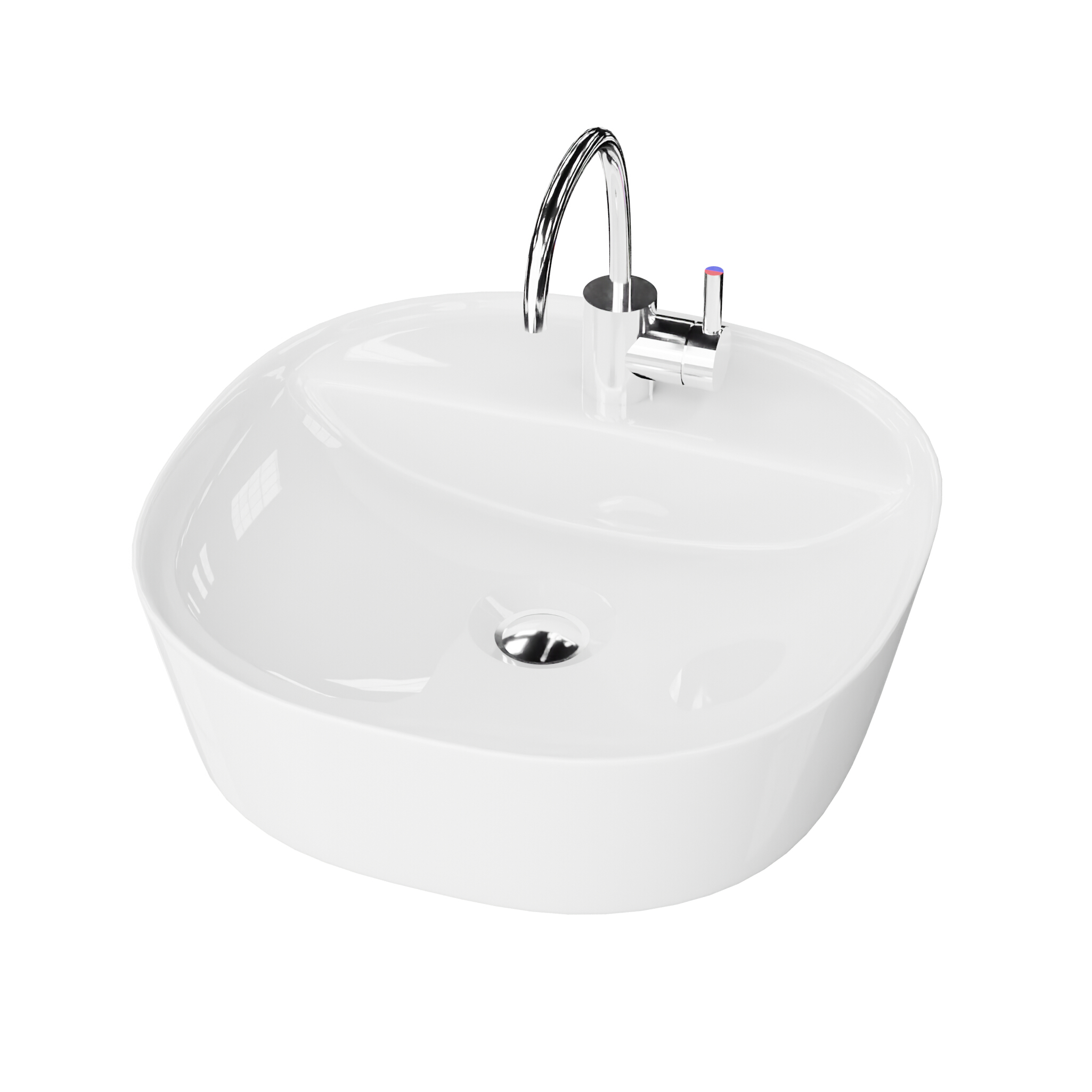PEREYA MINI Aufsatzwaschbecken – kompakte, weiße, quadratische Form