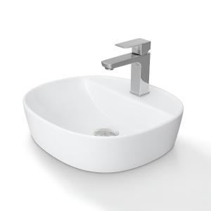 PEREYA MINI Aufsatzwaschbecken – kompakte, weiße, quadratische Form - Zusatzbild