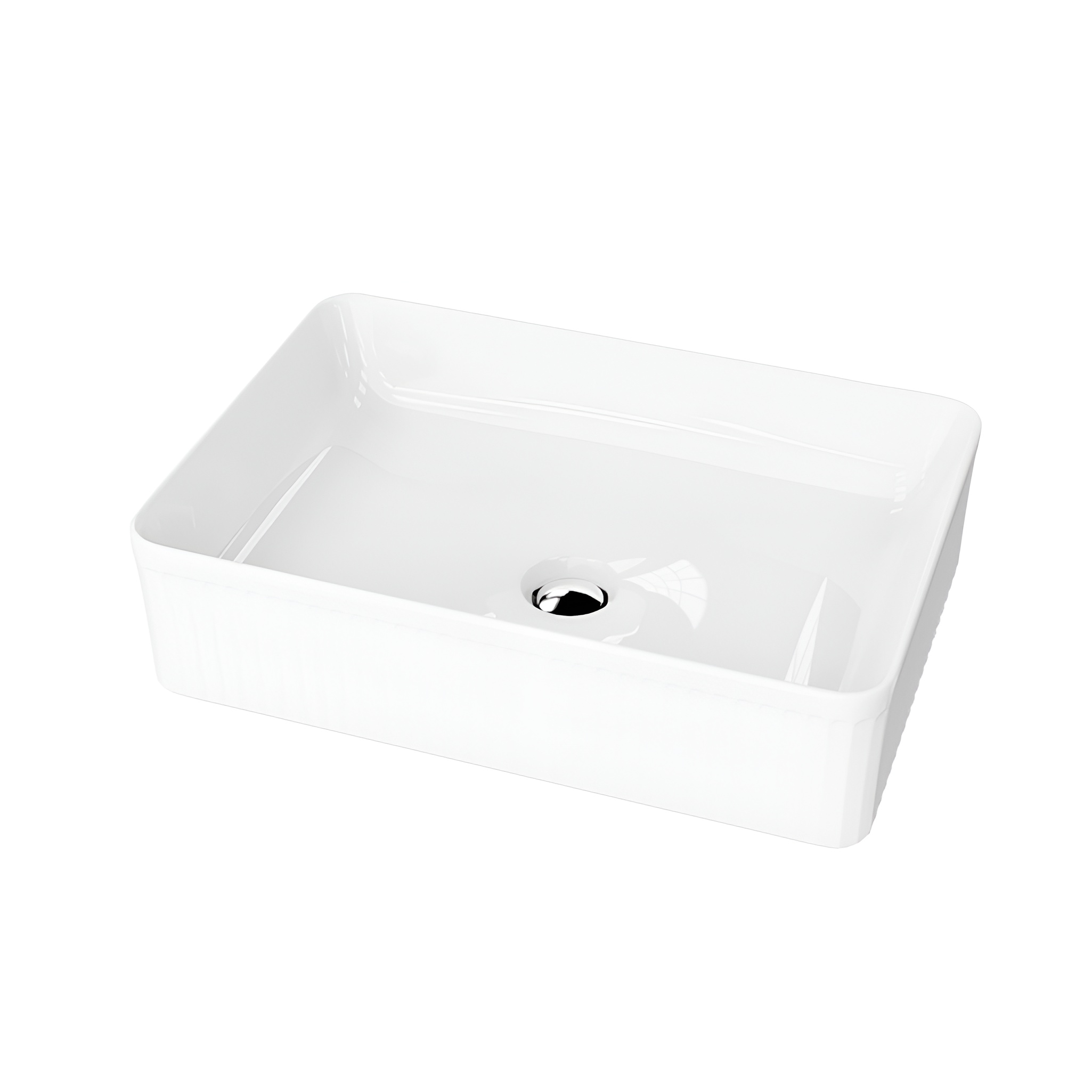 Aufsatzwaschbecken Vesi Weiß 500 x 340 x 100 mm – elegante Keramik ohne Hahnloch