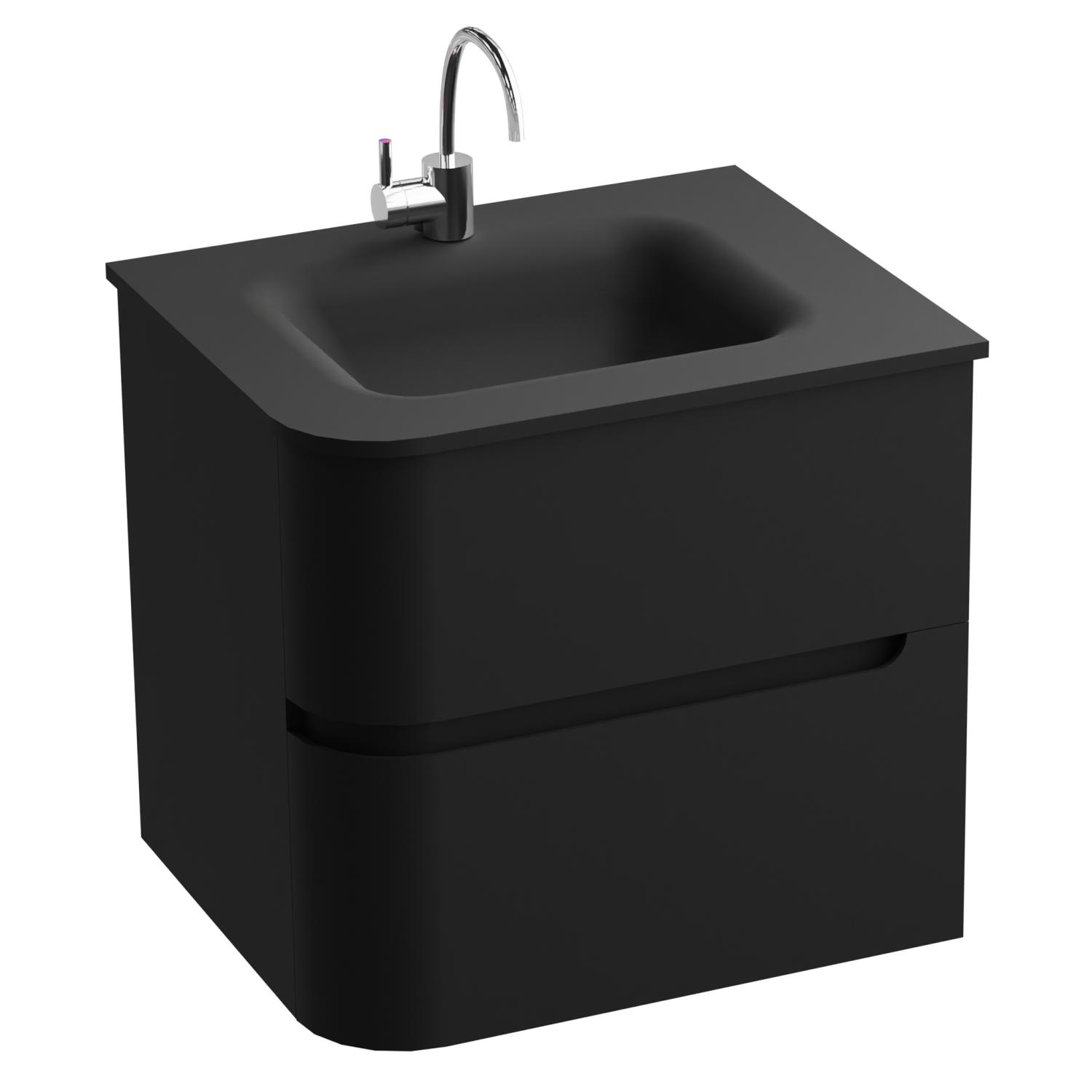 Atlanta Black 60 cm Waschtisch in mattschwarz