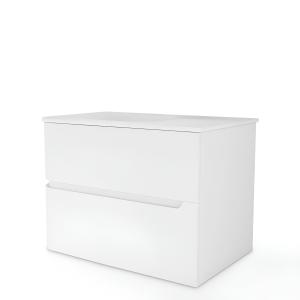 Wandhängendes Badmöbel-Set Atlanta White 80 cm mit Glaswaschbecken - Zusatzbild