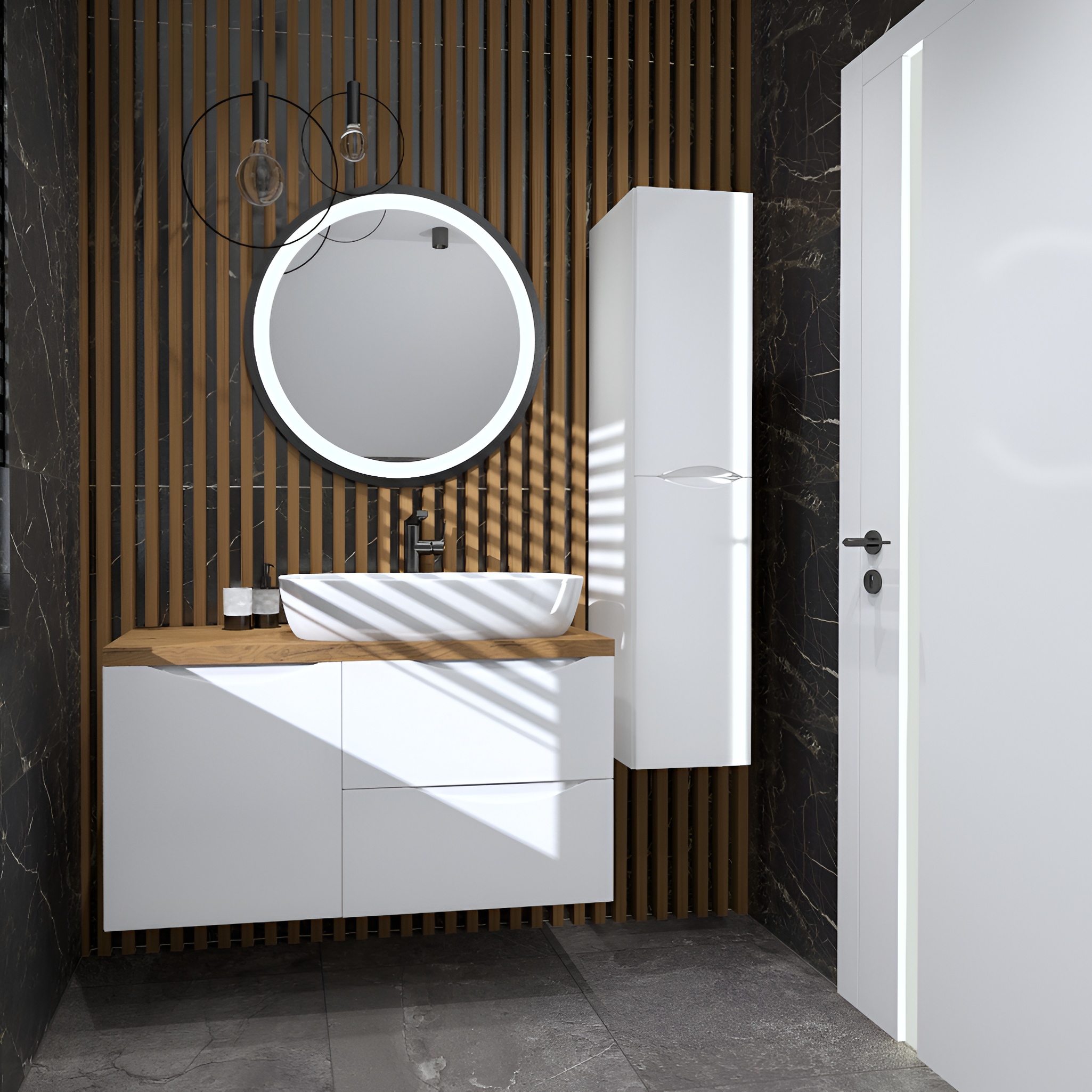 Wandh&auml;ngender Hochschrank KOLORADO Wei&szlig; 300 mm