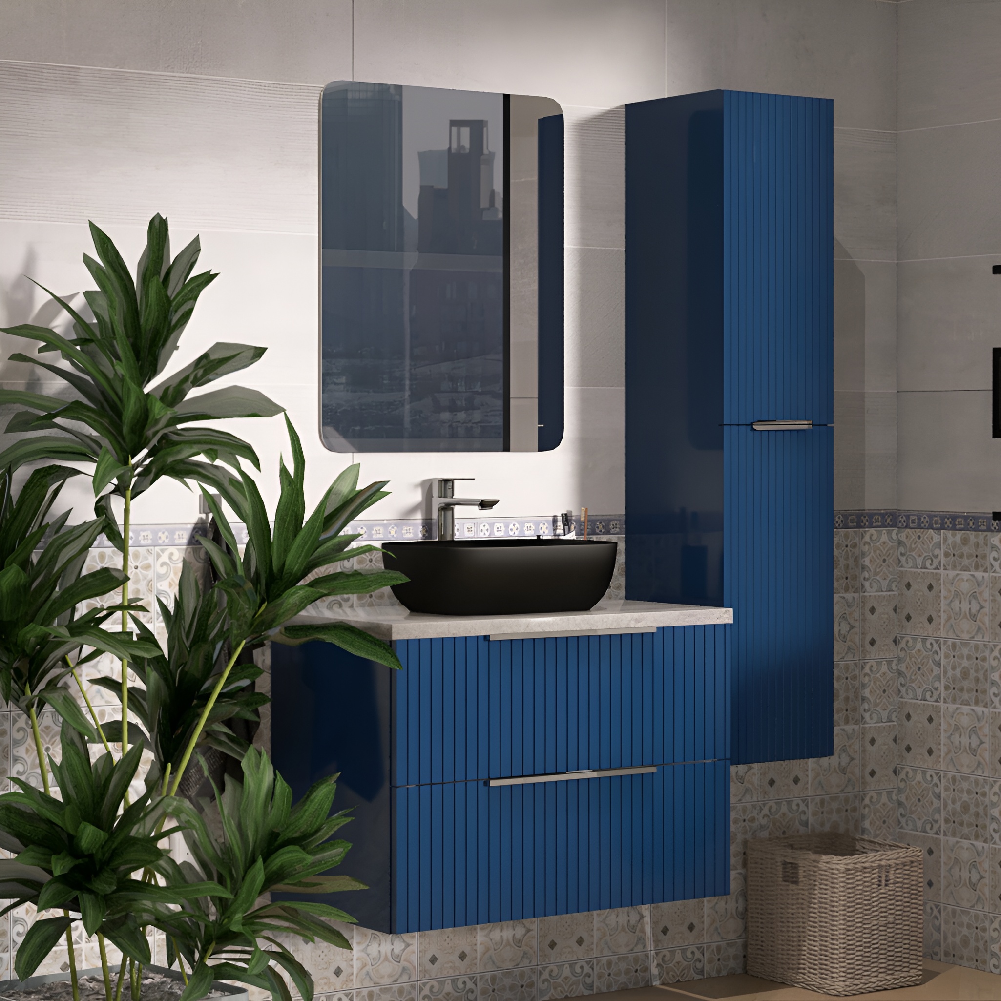 H&auml;ngender Badhochschrank Oklahoma Blue 300