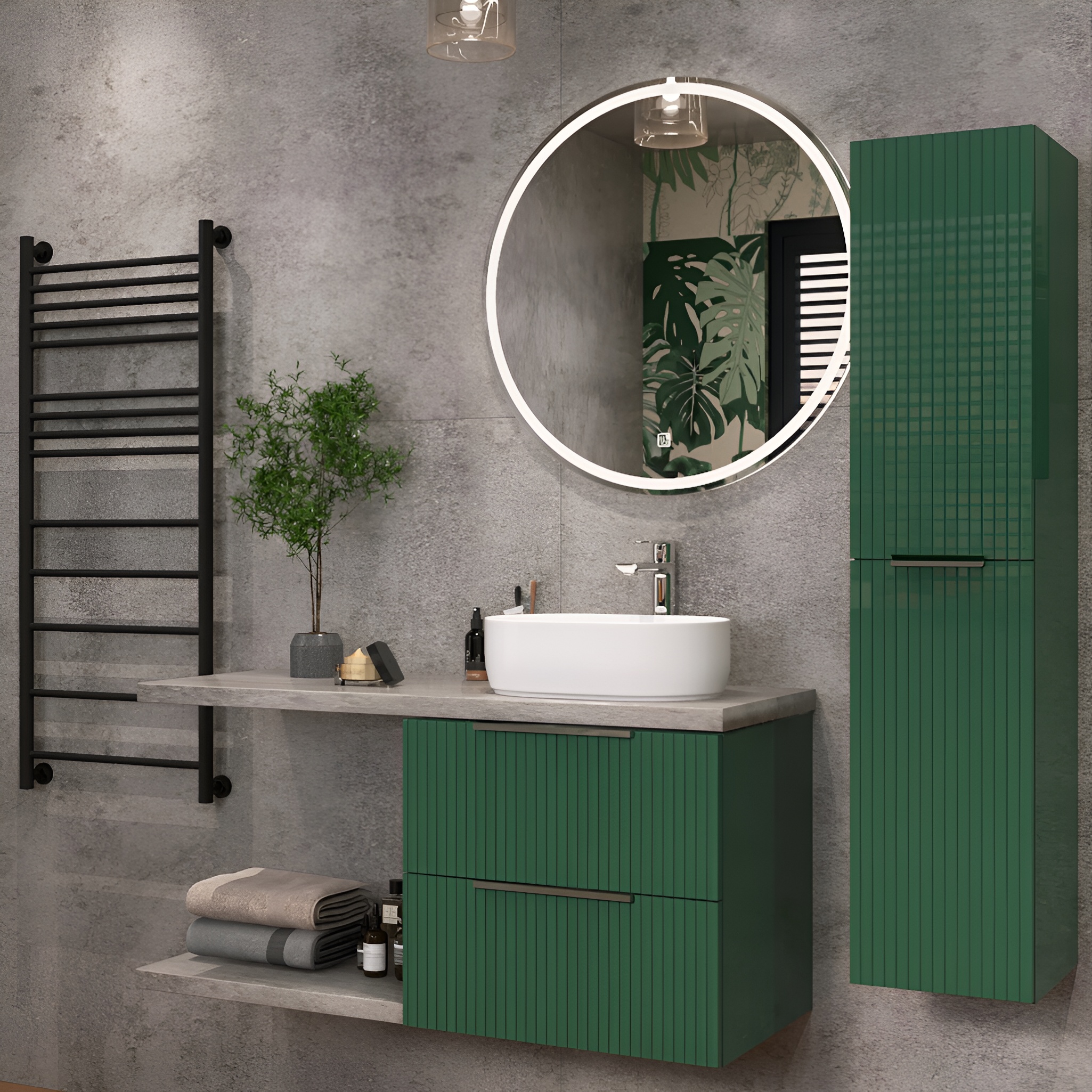 H&auml;ngeschrank Oklahoma Green Mat 60 in mattem Flaschengr&uuml;n