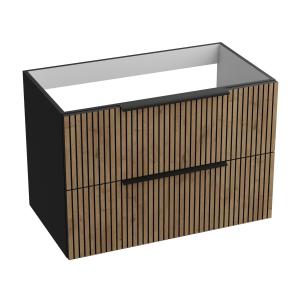 Hängeschrank Oklahoma Wood Black 80 cm – Industrial trifft Eleganz - Hauptbild