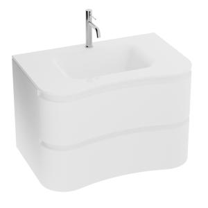 Bad-Hängeschrank Ontario White 80 mit Glaswaschbecken - Hauptbild