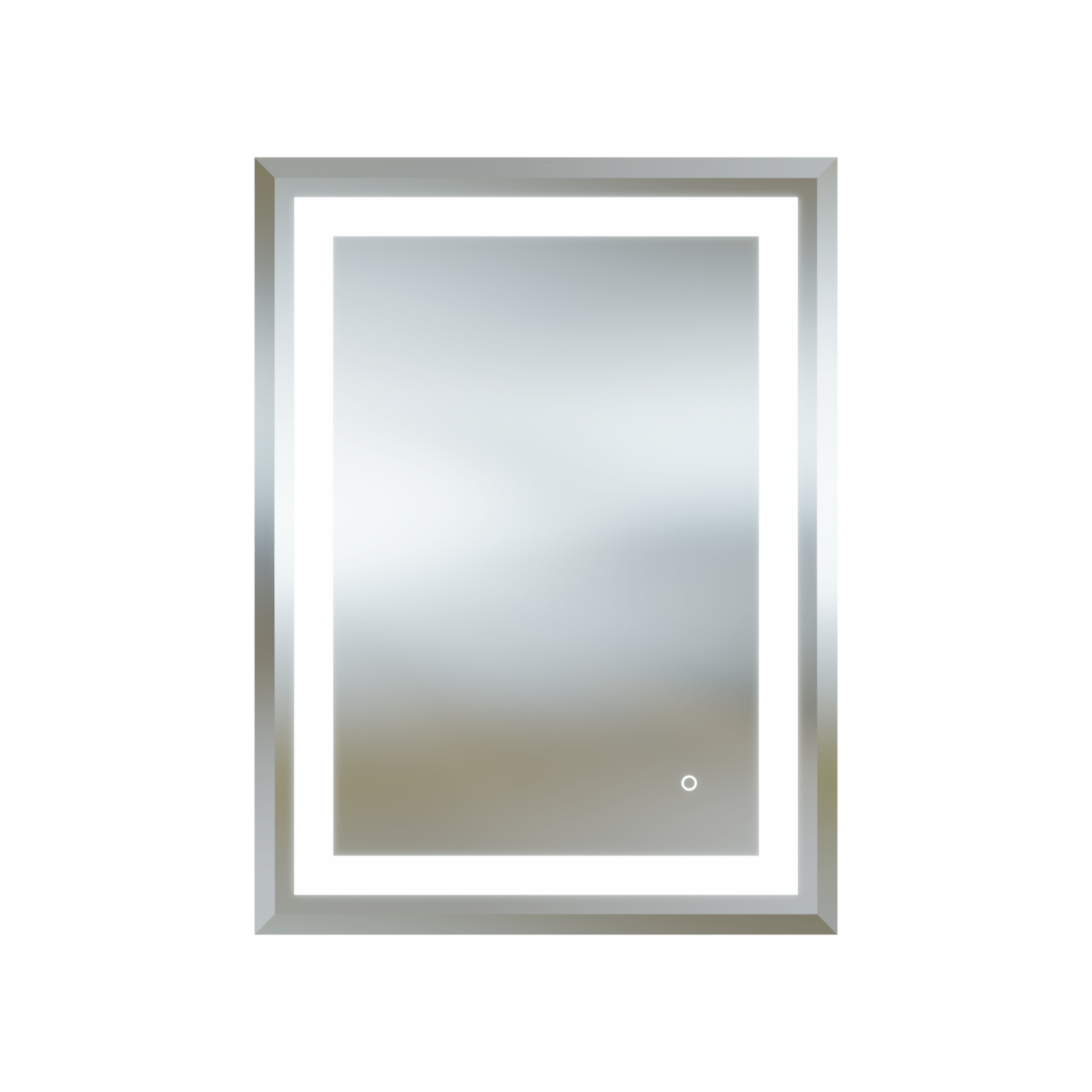 LED-Wandspiegel LATONA 60x80 mit Facettenschliff und Aluminiumrahmen
