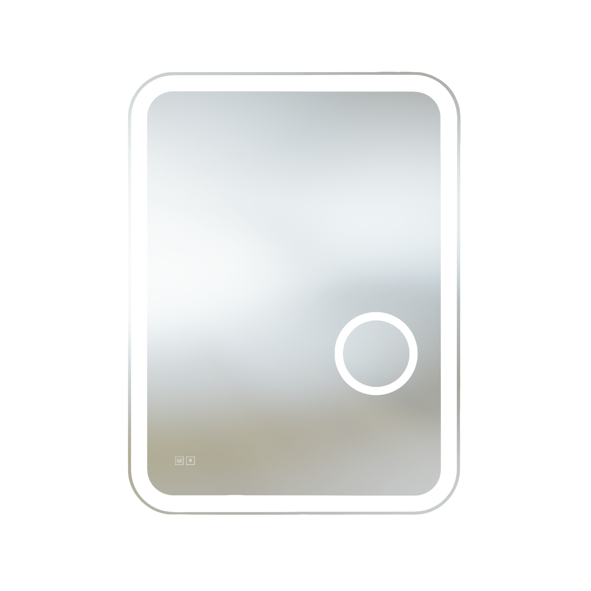 Pomona LED‑Badspiegel 60 × 80 cm mit Touch‑Schalter
