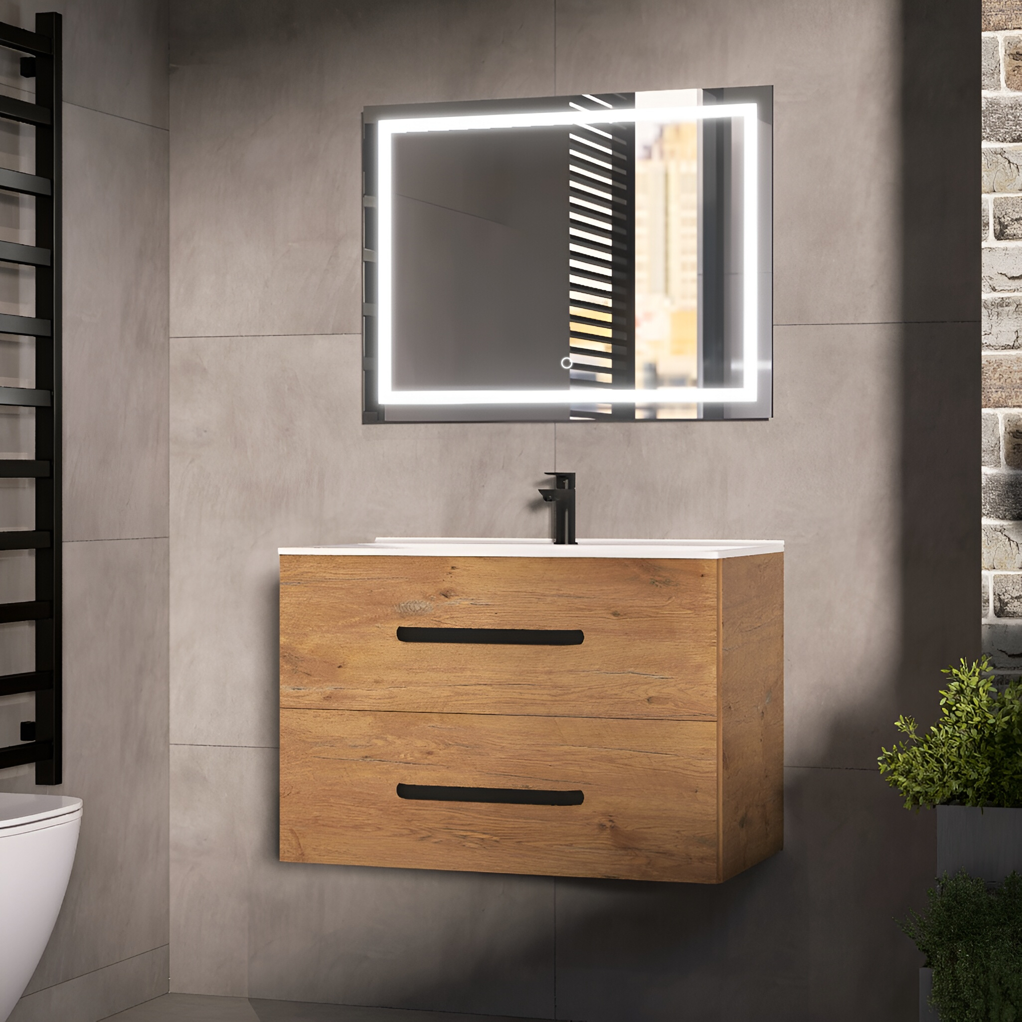 Badspiegel Toas 80 x 60 cm mit LED-Beleuchtung