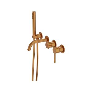 Orion 4‑Loch Unterputz-Badewannenarmatur in Brushed Copper - Hauptbild