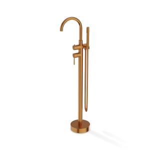 Freistehende runde Badewannenarmatur Orion Brushed Copper - Zusatzbild