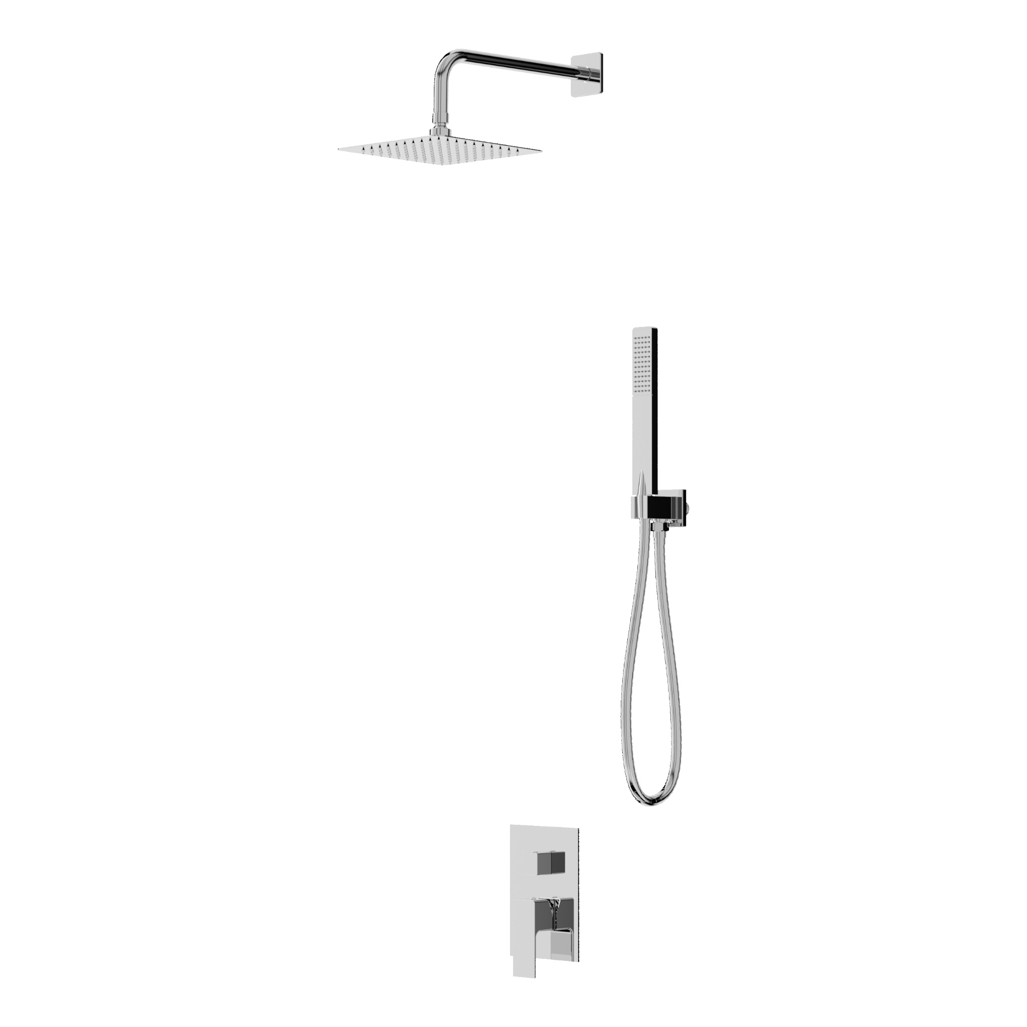 Aquila Chrome Unterputz-Duschset mit Regendusche